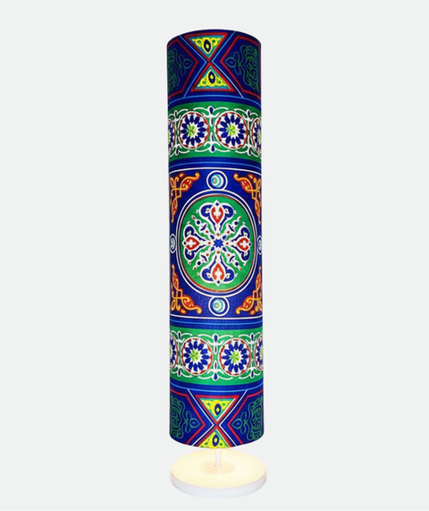 Printed Cylindrical Shade Floor Lamp