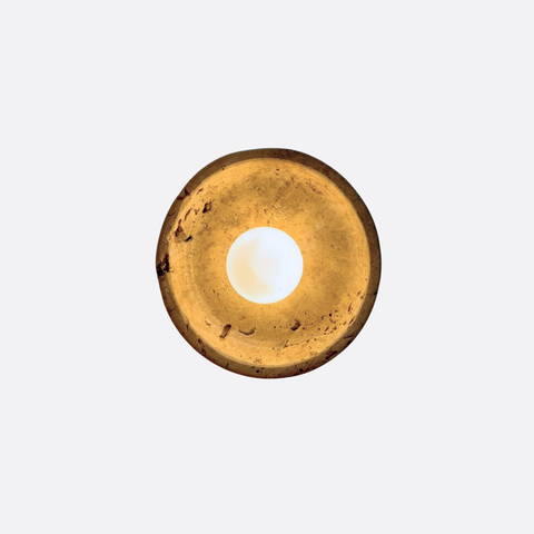 Round Marble Wall Sconce with Warm Glow