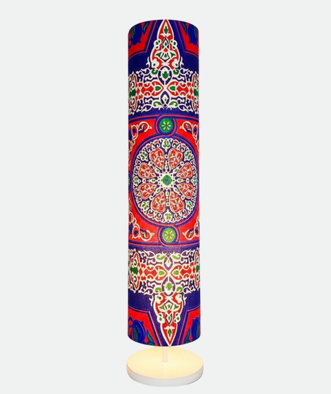 Printed Cylindrical Shade Floor Lamp