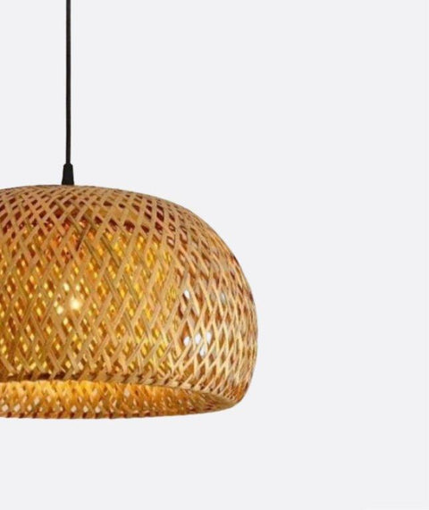 Boho Bamboo Shaded Pendent