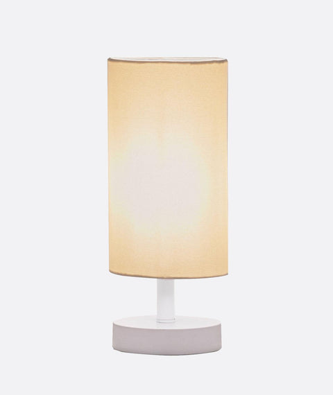 Modern Light Beige Cylinder Table Lamp