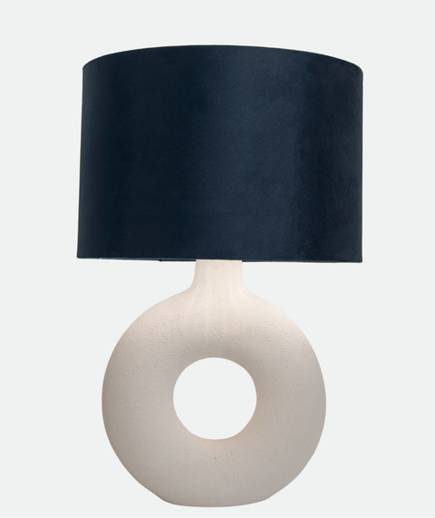 Boho Navy Shaded Table Lamp