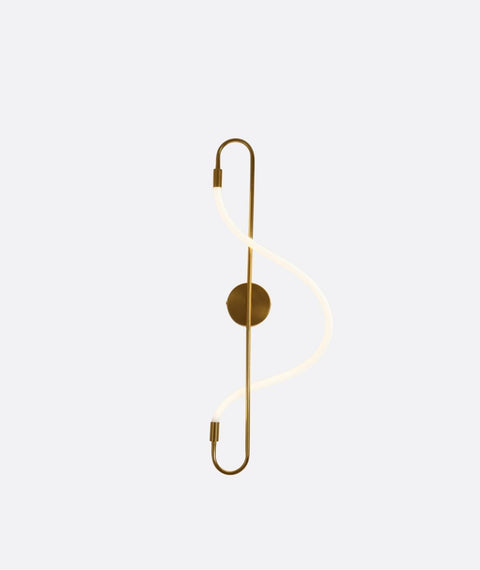 Golden S-Curve LED Wall Light