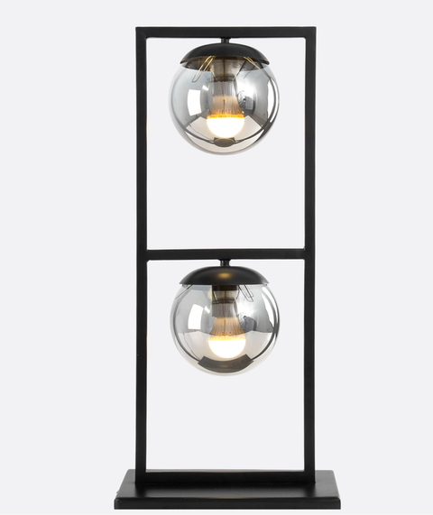 Modern Smoked Grey Glass Balls Table Lamp