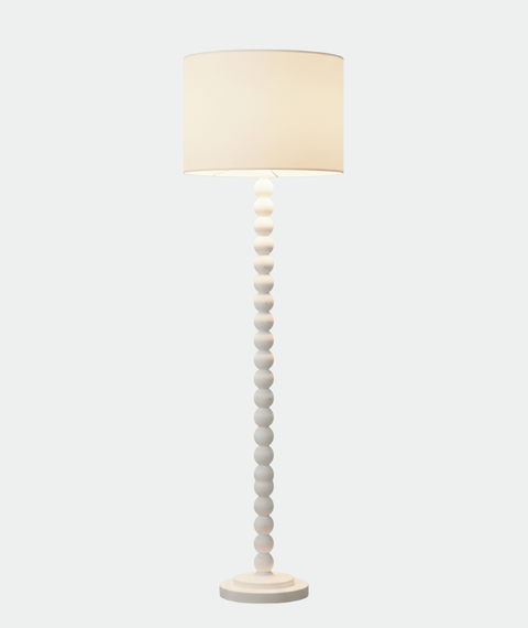 Stylish White Wooden Floor Lamp