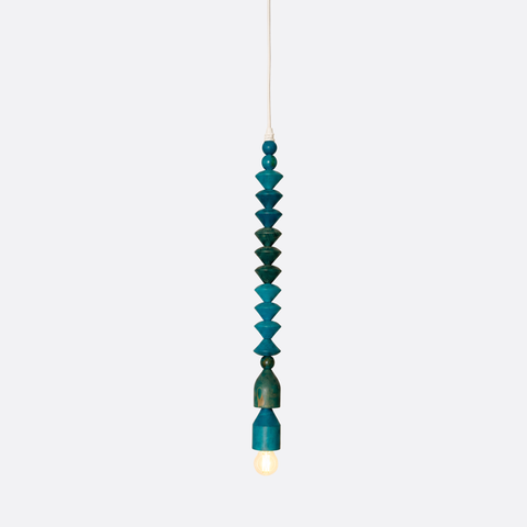 Blue Wooden Pendant Lamp