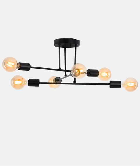 Industrial Black Branched Chandelier