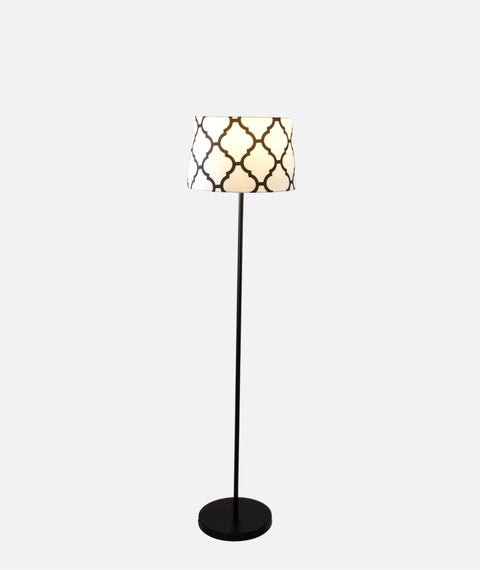 Stylish Printed White & Black Torchiere