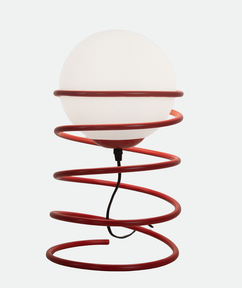 Colorful Red Coil Table Lamp