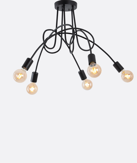 Industrial Black Branched Chandelier