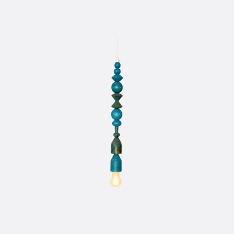 Blue Wooden Pendant Lamp