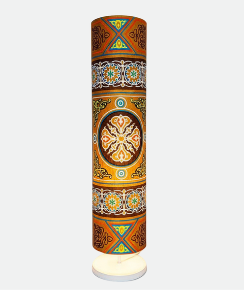 Printed Cylindrical Shade Floor Lamp