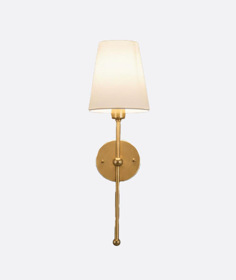 Minimilaist Gold  upright wall torchiere.