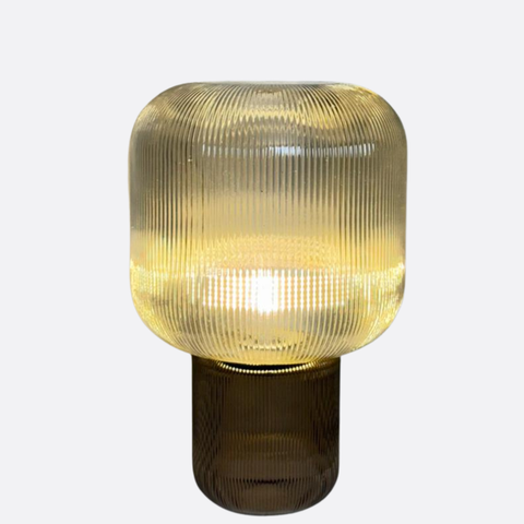 Modern Ribbed Glass Ambient Table Lamp