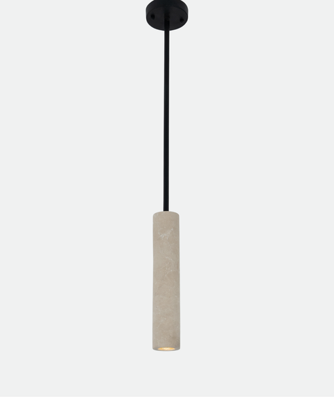 Modern Cylindrical Marble Pendant Light
