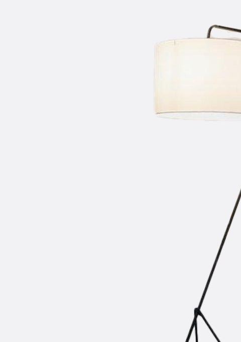Tripod Cotton Shaded Floor Lamp