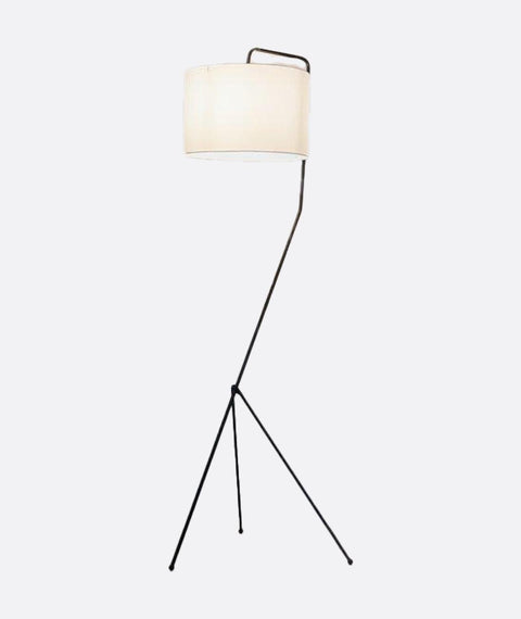 Tripod Cotton Shaded Floor Lamp