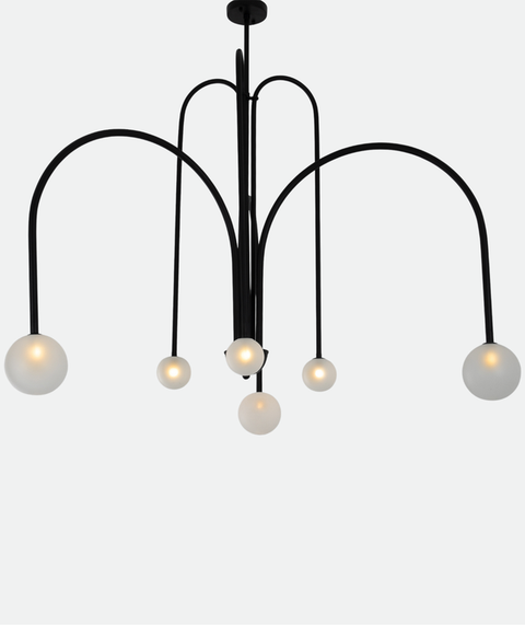 Modern Black Branched Chandelier