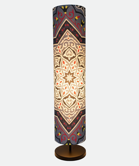 Printed Cylindrical Shade Floor Lamp