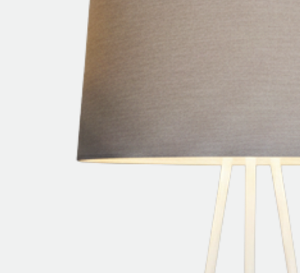 White Tripod Lamp With Grey Cotton Shade