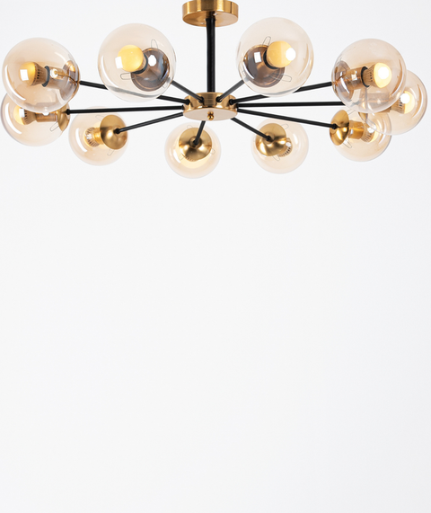 Modern Amber Sputnik Chandelier