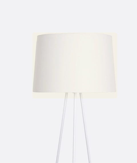 White Tripod Lamp With White Cotton Shade