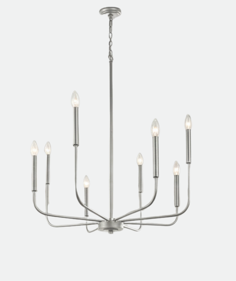 Modern Silver Branched Chandelier