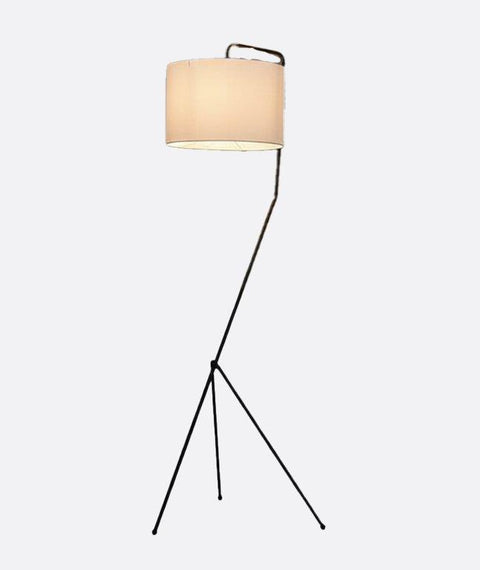 Tripod Cotton Shaded Floor Lamp