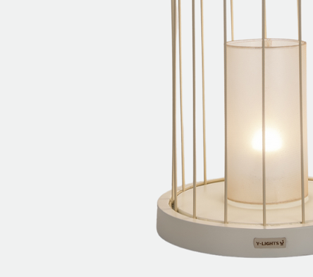 Light Biege Mesh Islamic Table Lamp