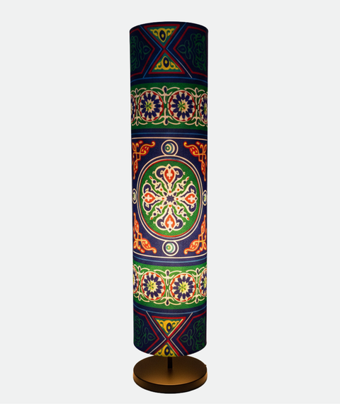 Printed Cylindrical Shade Floor Lamp