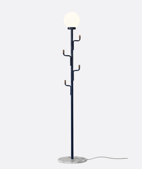 Modern Navy Blue Floor Lamp With Hooks