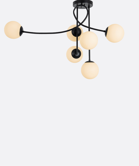 Modern Black Branched Chandelier