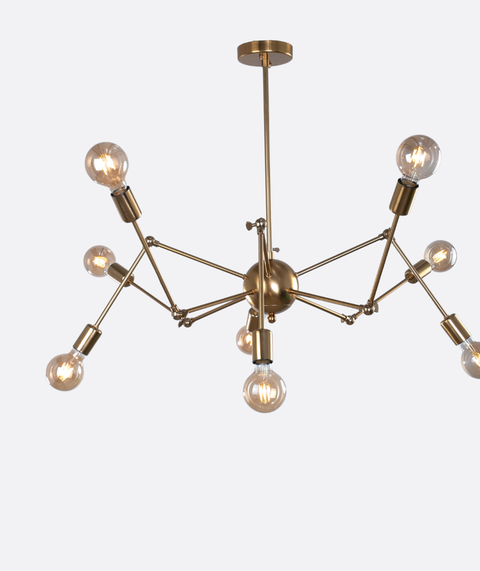 Modern Gold Industrial Ceiling Chandelier