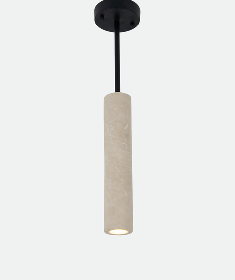 Modern Cylindrical Marble Pendant Light
