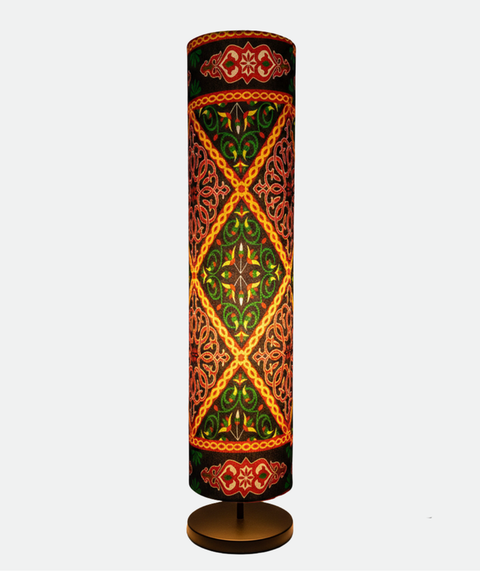Printed Cylindrical Shade Floor Lamp