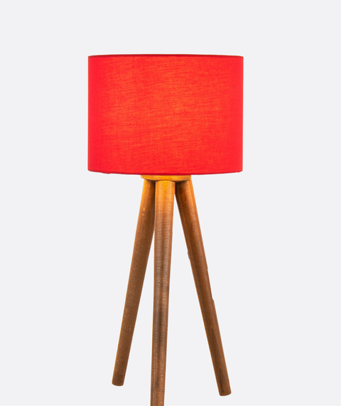 Modern Red Tripod Table Lamp