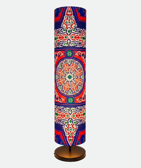 Printed Cylindrical Shade Floor Lamp
