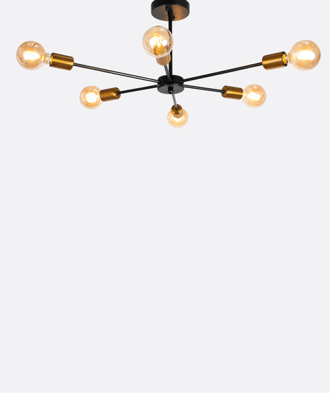 Black & Gold Modern Sputnik Chandelier