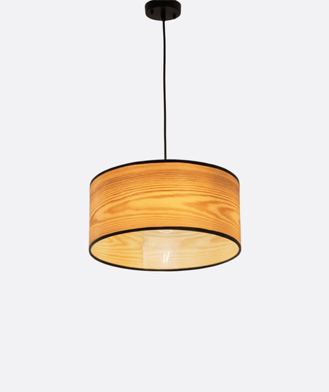 Modern Shade Pendant with Wooden Print