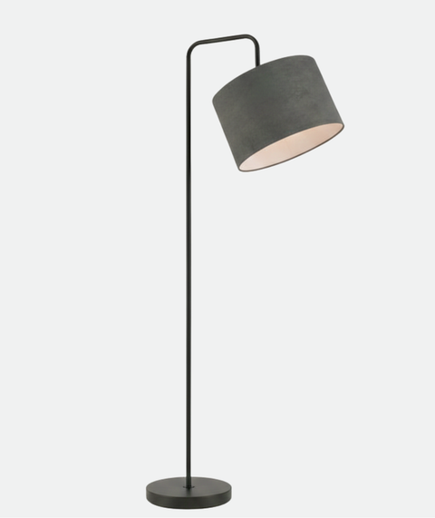 Contemporary Velvet-Shaded Floor Lamp