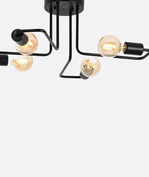 Industrial Black Branched Chandelier