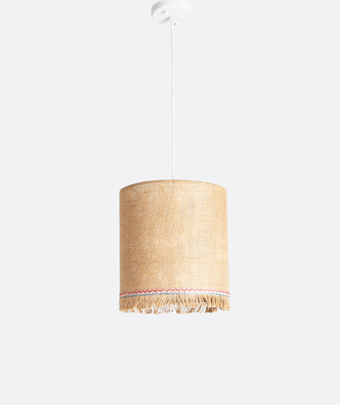 Boho Beige Burlap Pendant Lamp