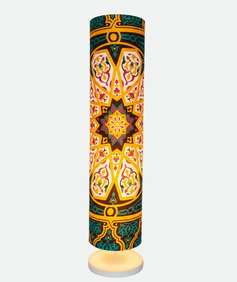 Printed Cylindrical Shade Floor Lamp