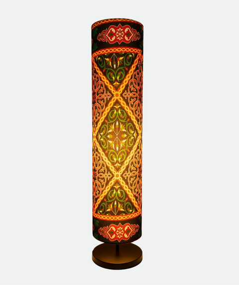 Printed Cylindrical Shade Floor Lamp