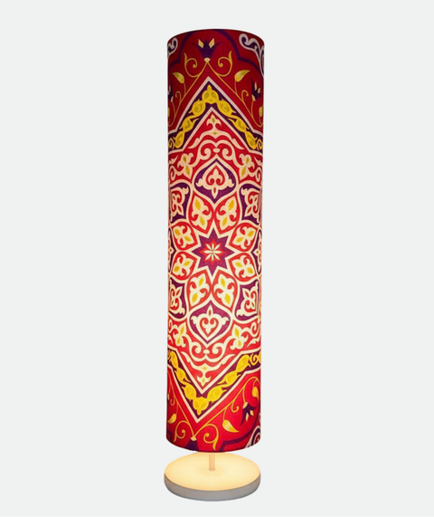 Printed Cylindrical Shade Floor Lamp
