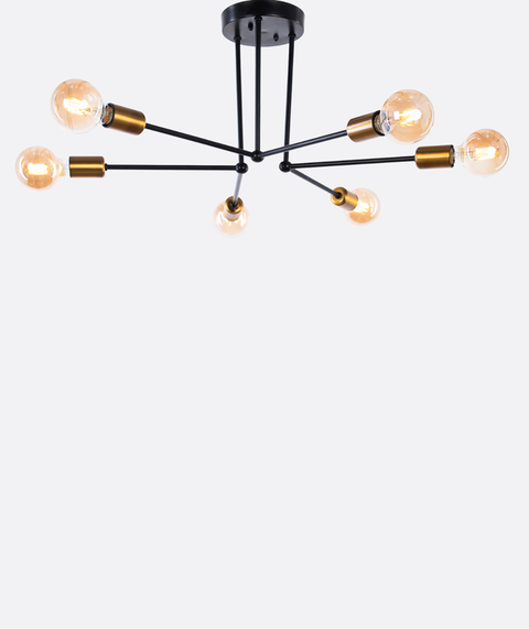 Black & Gold Modern Branched  Chandelier