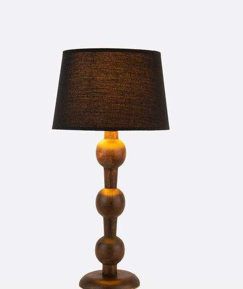 Wooden Table Lamp Black Shade