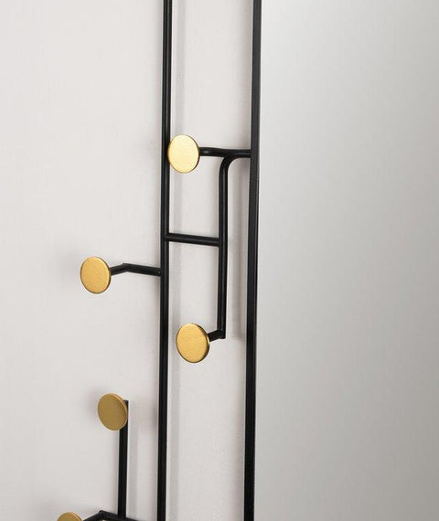 Geometric Wall Mirror with Hooks