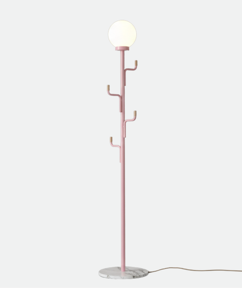 Modern Pink Floor Lamp With Hooks
