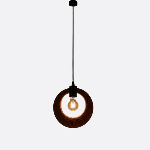 Handcrafted Leather Ring Pendant Light